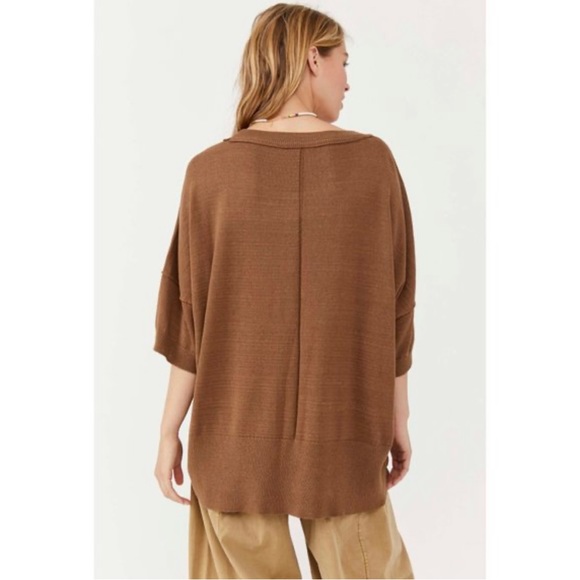 Free People Work From Home Women Pullover Sweater Top Mushroom Small - Picture 5 of 12